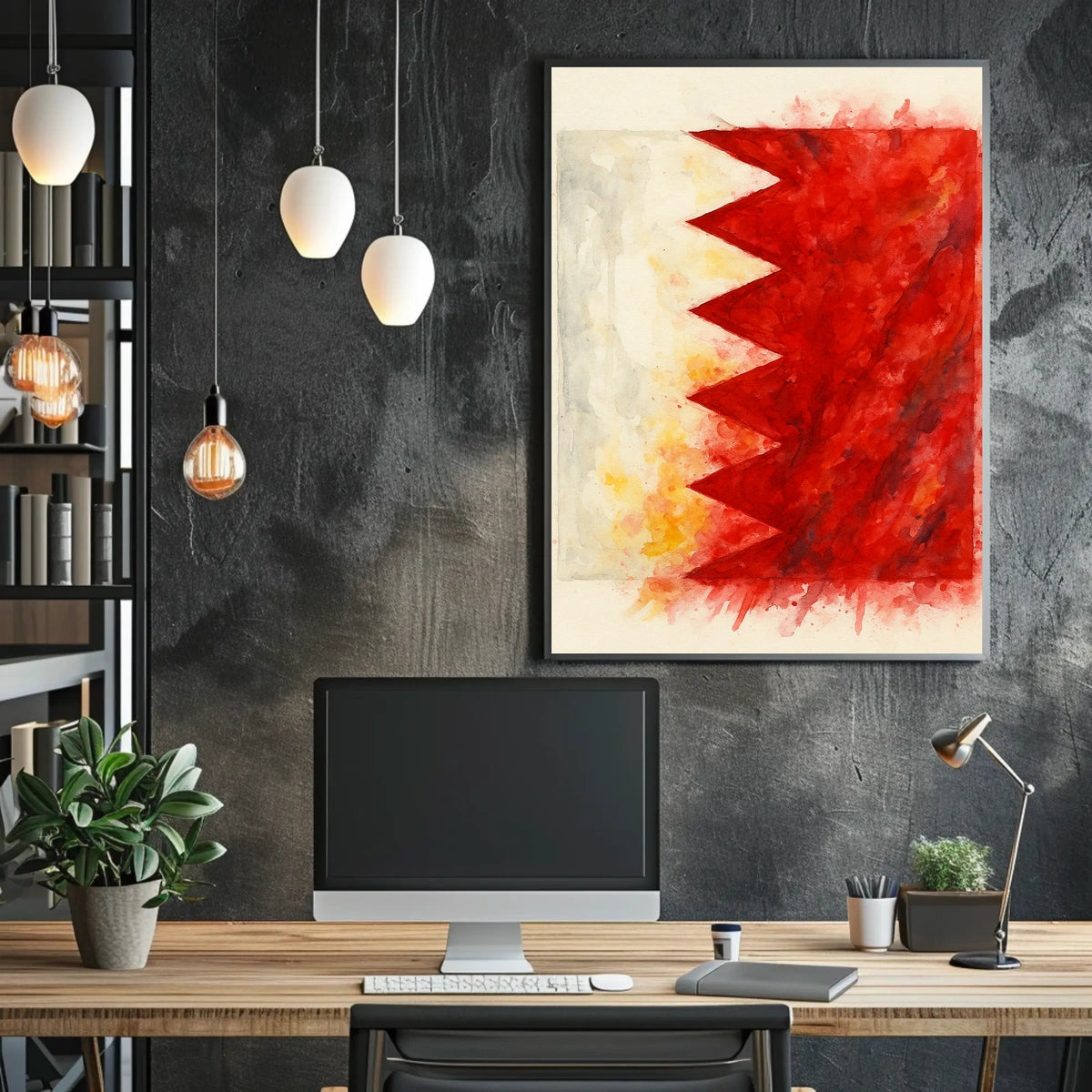 Abstract Bahrain Flag Abstract Poster