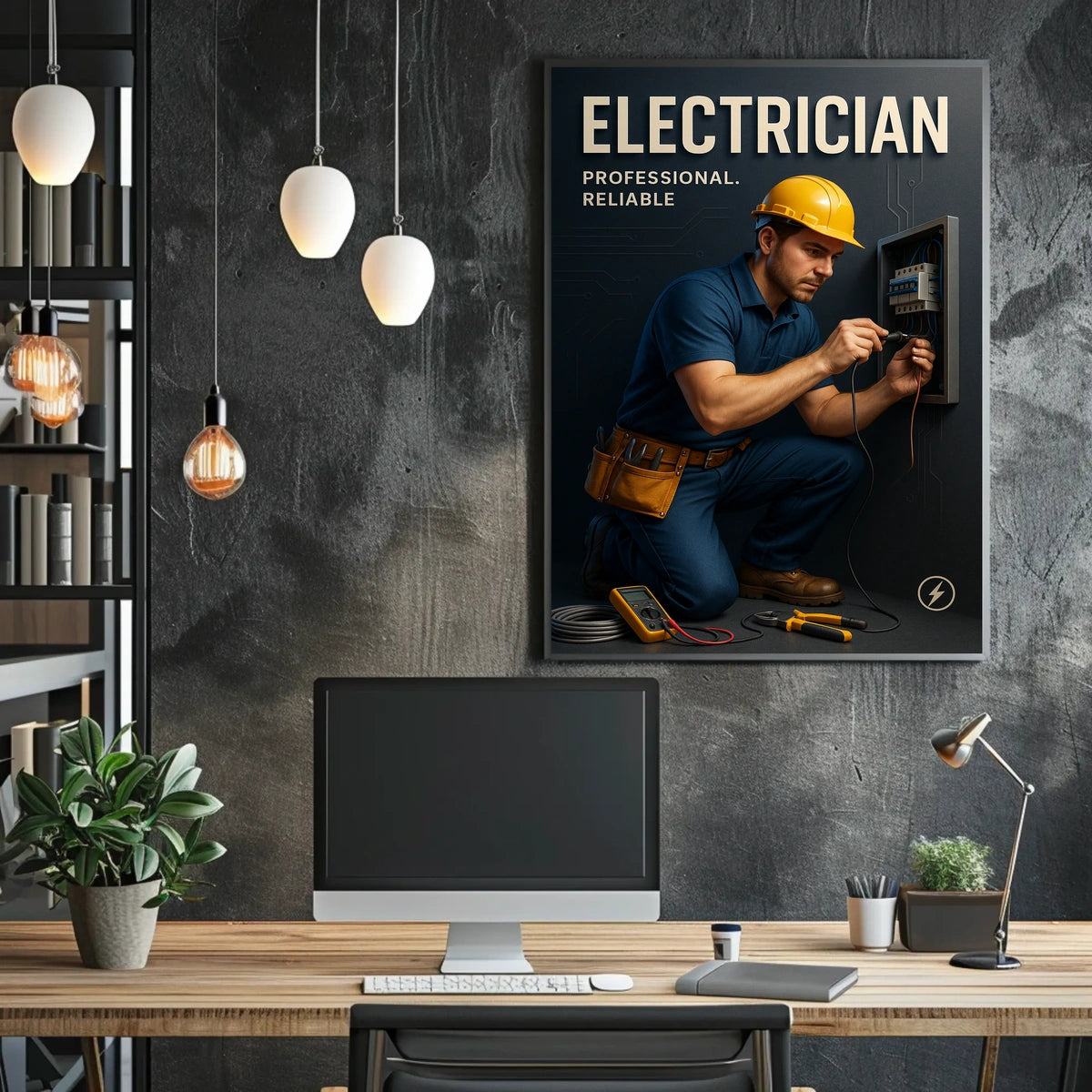 Professional Electrician Services Poster