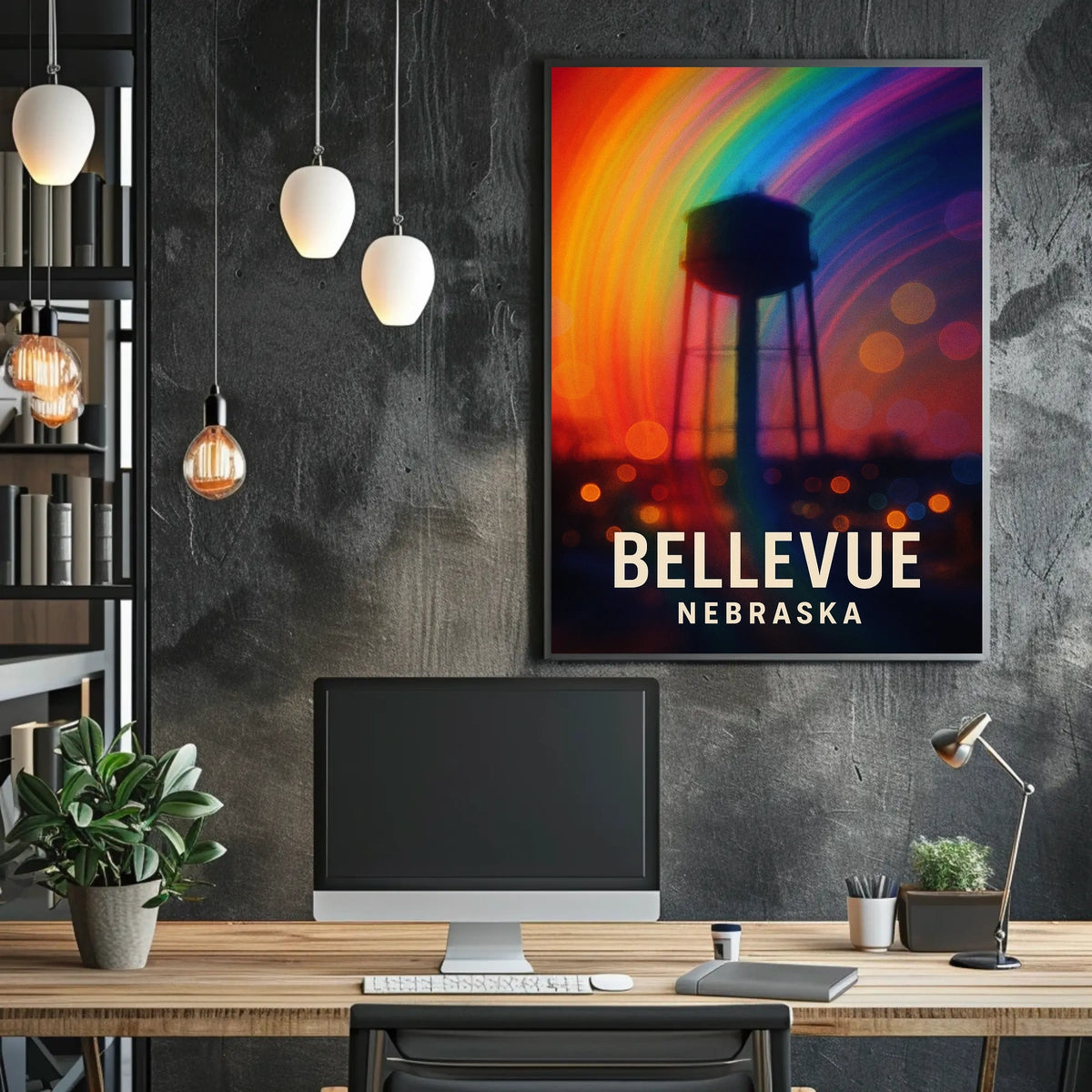 Bellevue Nebraska Scenic Minimalist Realism Poster
