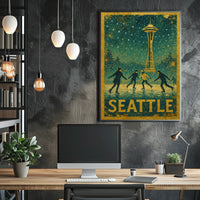 Winter Skating In Seattle Poster