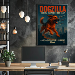 Dogzilla Rampaging Dog Beast Poster PosterGoat