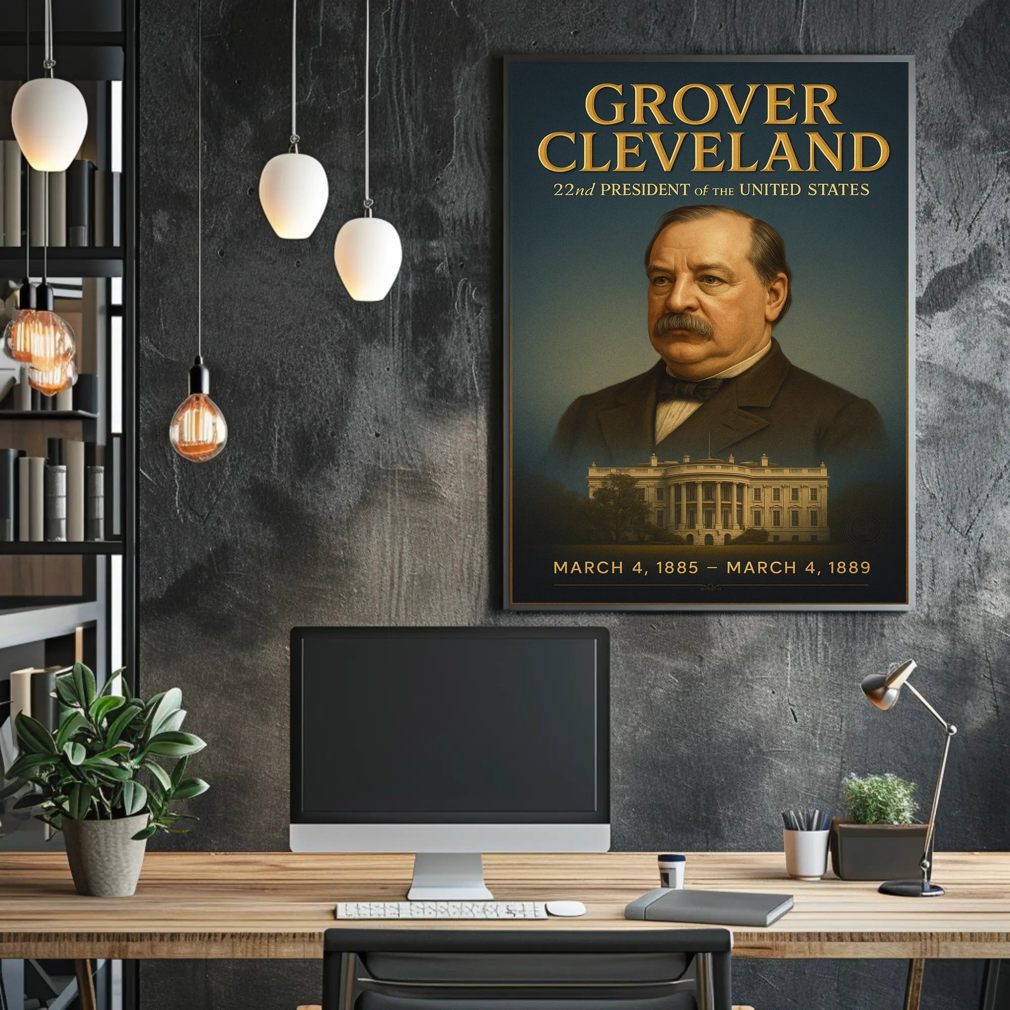 Grover Cleveland Vintage American Presidential Historical or Presidential Poster PosterGoat
