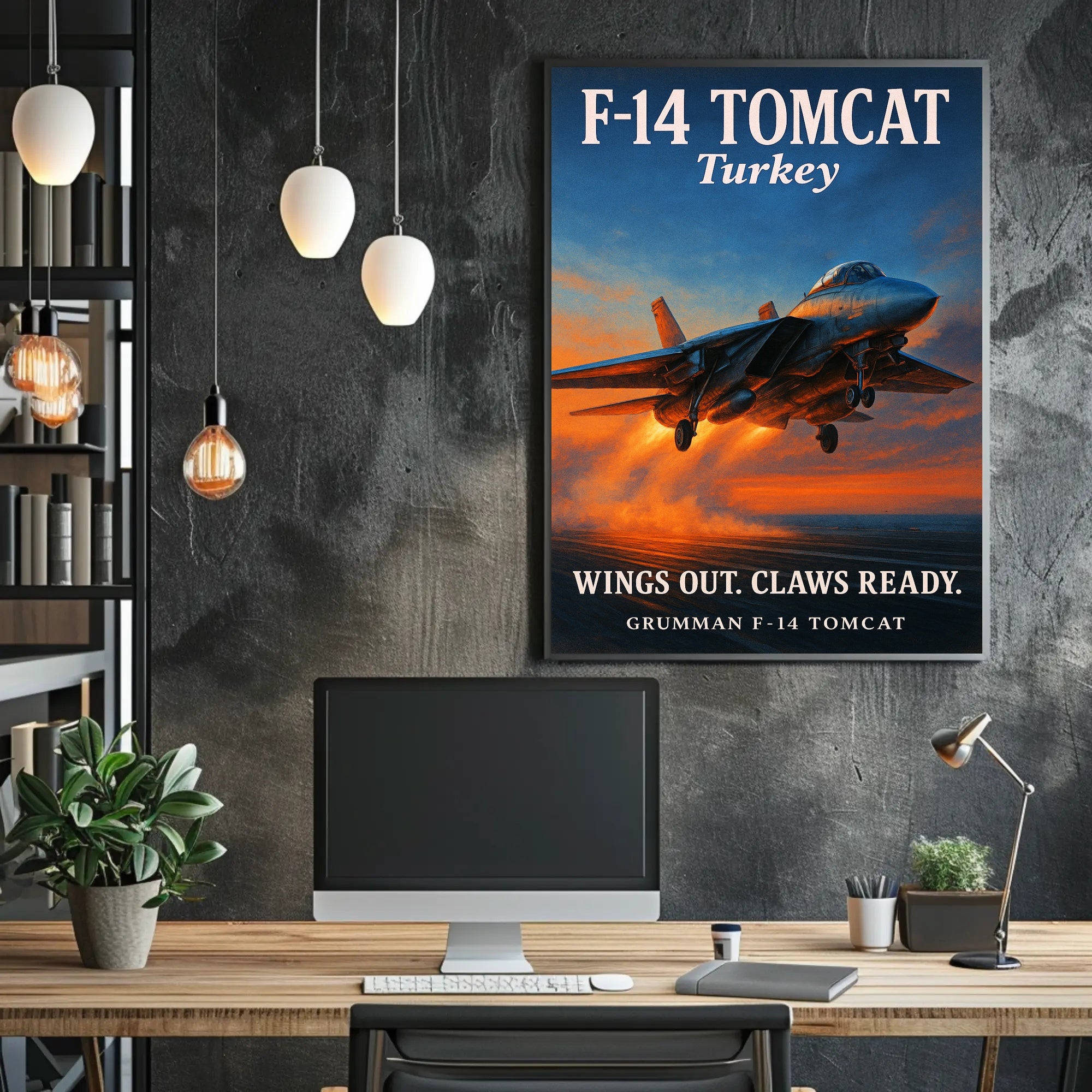 F-14 Tomcat Wings Out, Claws Ready Poster PosterGoat