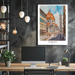 Florence Cathedral Watercolor Poster PosterGoat