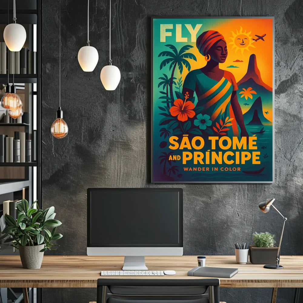 São Tomé and Príncipe Travel Poster Vibrant Island Escape PosterGoat