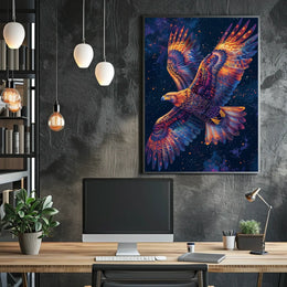 Majestic Cosmic Eagle Fantasy Art Poster