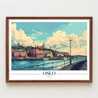 Oslo Waterfront Illustration Urban or Cityscape Poster