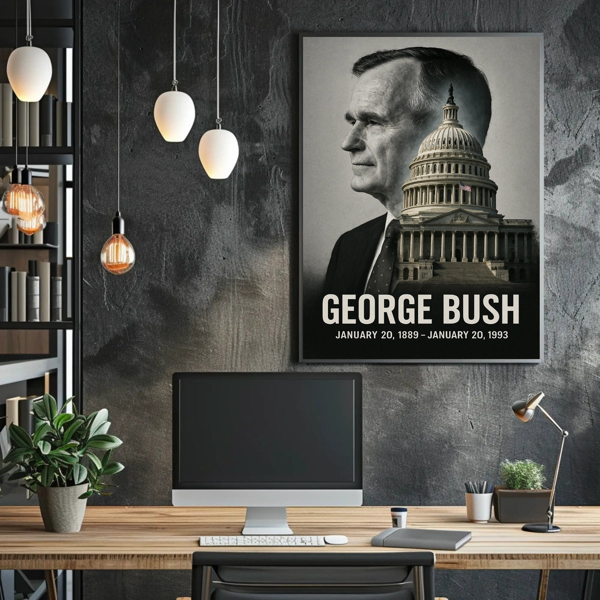 George H. W. Bush 41st President of the United States Reflections Poster