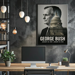 George H. W. Bush 41st President of the United States Reflections Poster
