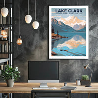 Lake Clark National Park Poster Vintage Travel Art