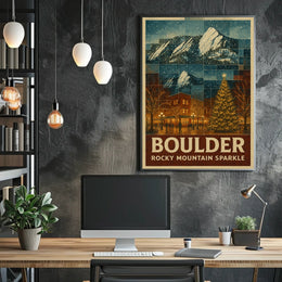 Boulder Rocky Mountain Sparkle Poster