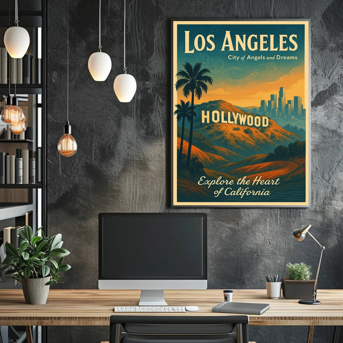 Vintage Los Angeles Travel Poster: City of Dreams