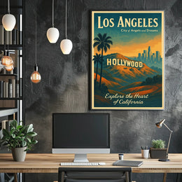Vintage Los Angeles Travel Poster: City of Dreams