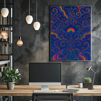 Psychedelic Swirling Patterns Retro Abstract Artistic Poster