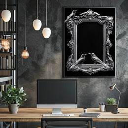 Baroque-Style Gothic Raven Art Print - Artistic Poster