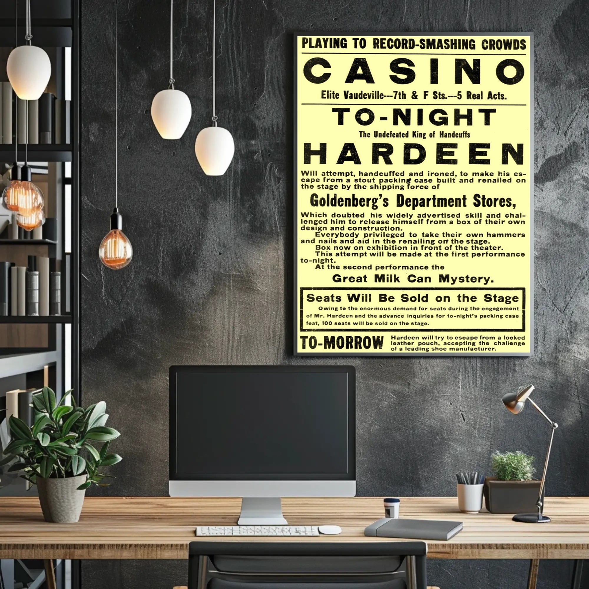 Vaudeville Escape Artist Hardeen Early 20th-Century Heritage Poster