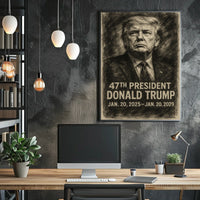 Trump Visionary Patriotic Charcoal Poster