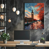 Autumn Stroll By Big Ben Poster PosterGoat