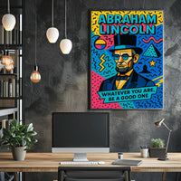 Colorful Pop Art Abraham Lincoln Motivational Quote Poster PosterGoat