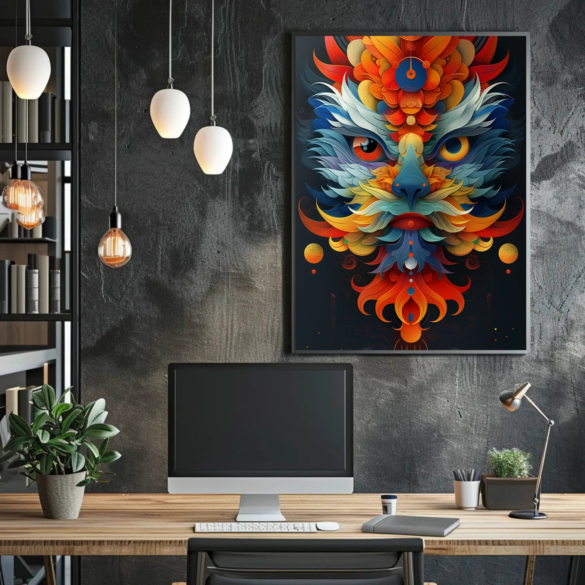 Vibrant Abstract Beast Abstract Poster