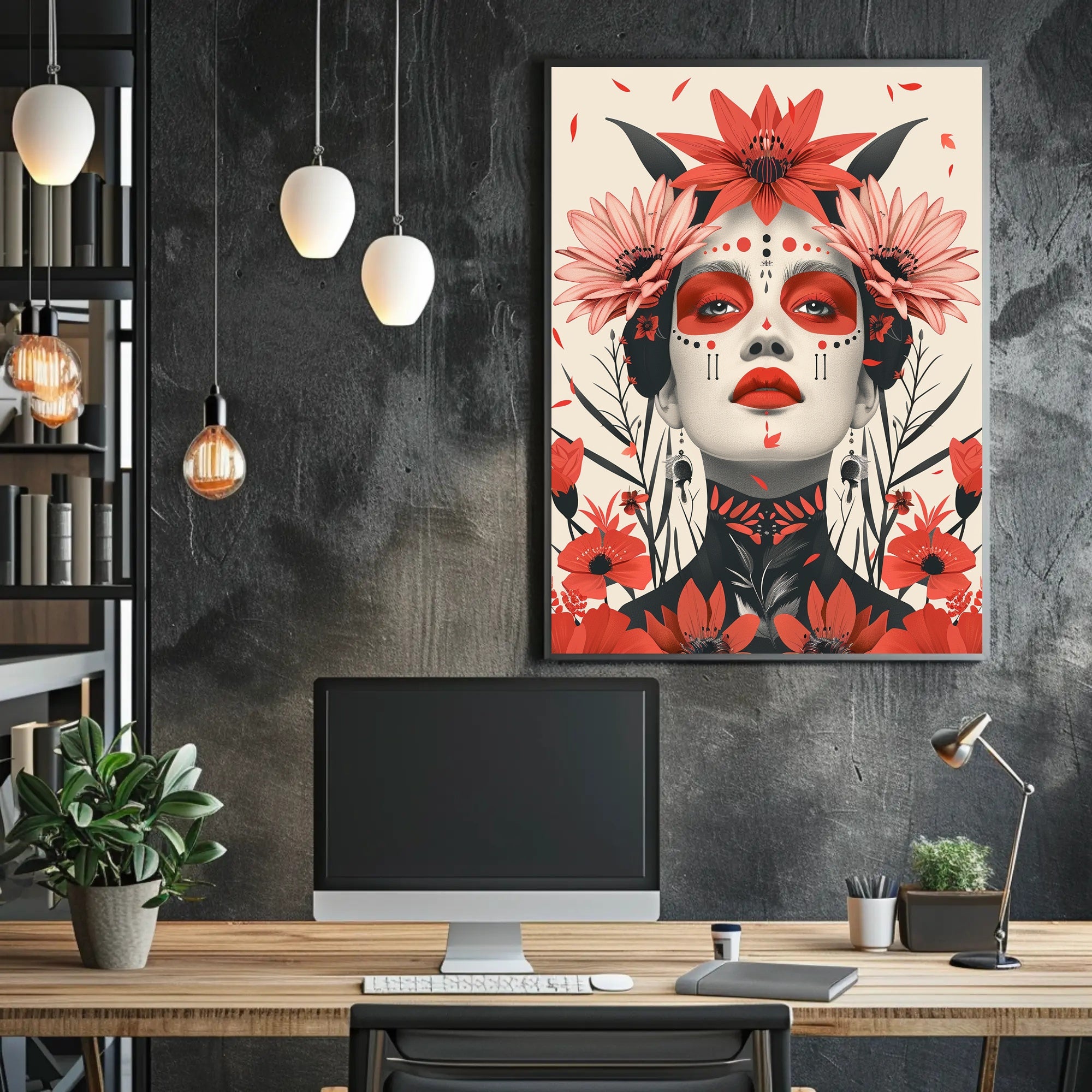 Mystical Floral Portrait Art Poster for Empowerment PosterGoat