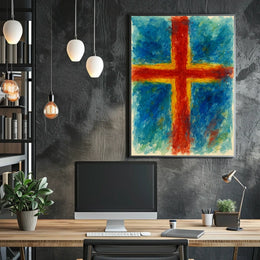 Vibrant Cross Abstract Abstract Poster