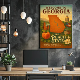Georgia Peach State Scenic Home Decor Poster