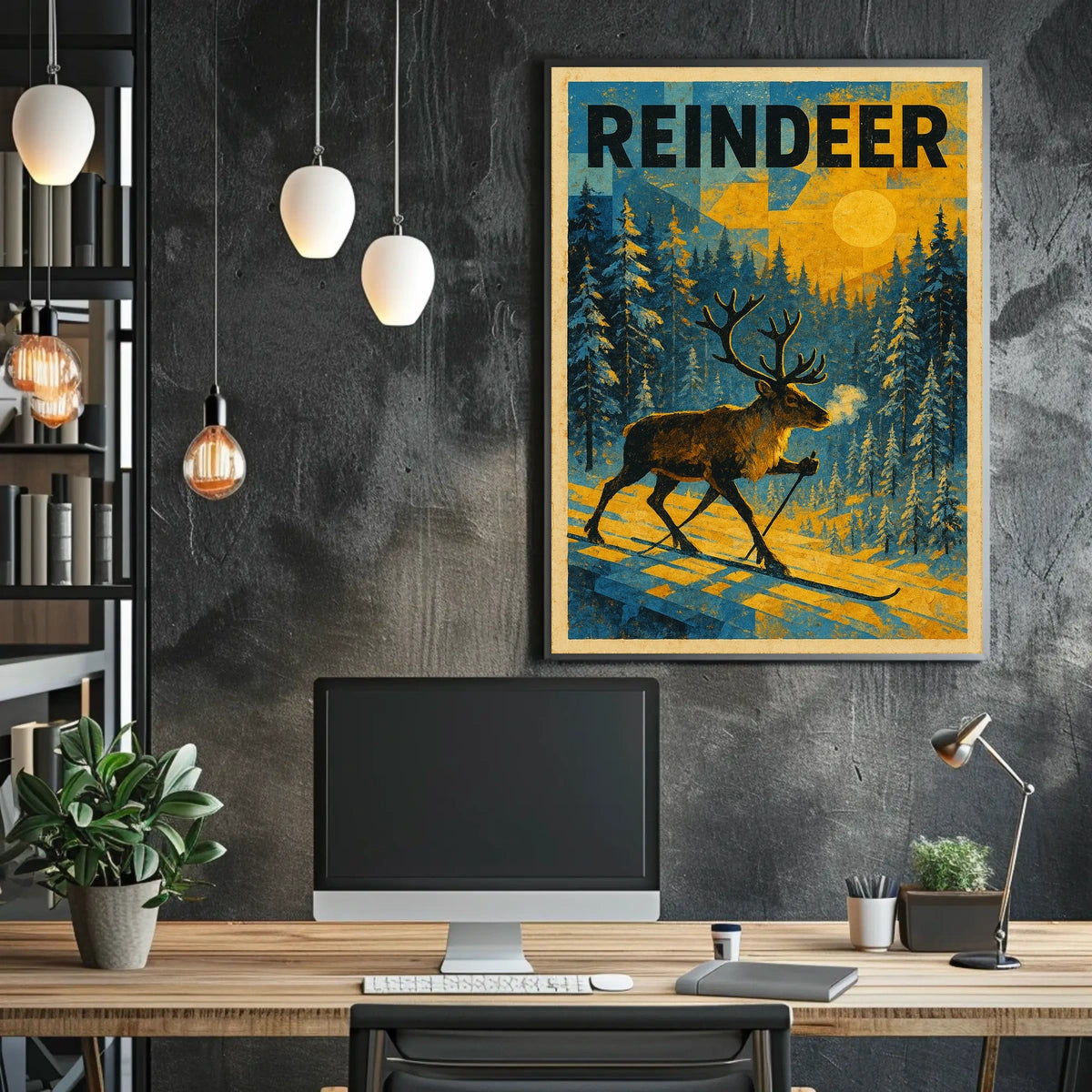 Reindeer In Winter Wonderland Poster