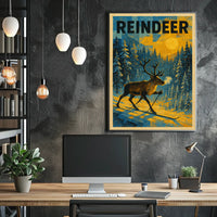 Reindeer In Winter Wonderland Poster
