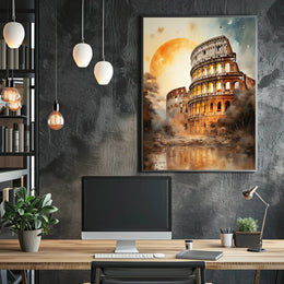 Colosseum Glory Ancient Rome Travel Poster
