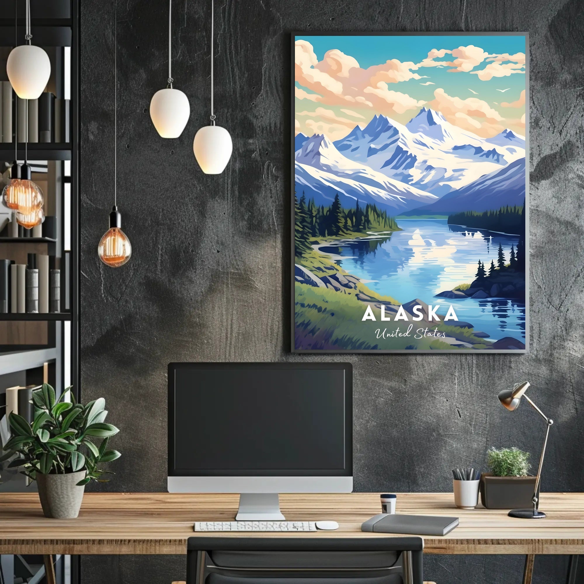 Alaskan Adventure: Vintage Scenic Travel Poster