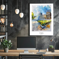 Louvre Pyramid Paris Travel Poster PosterGoat