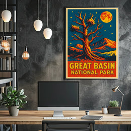 Great Basin Night Sky Vintage Travel Poster