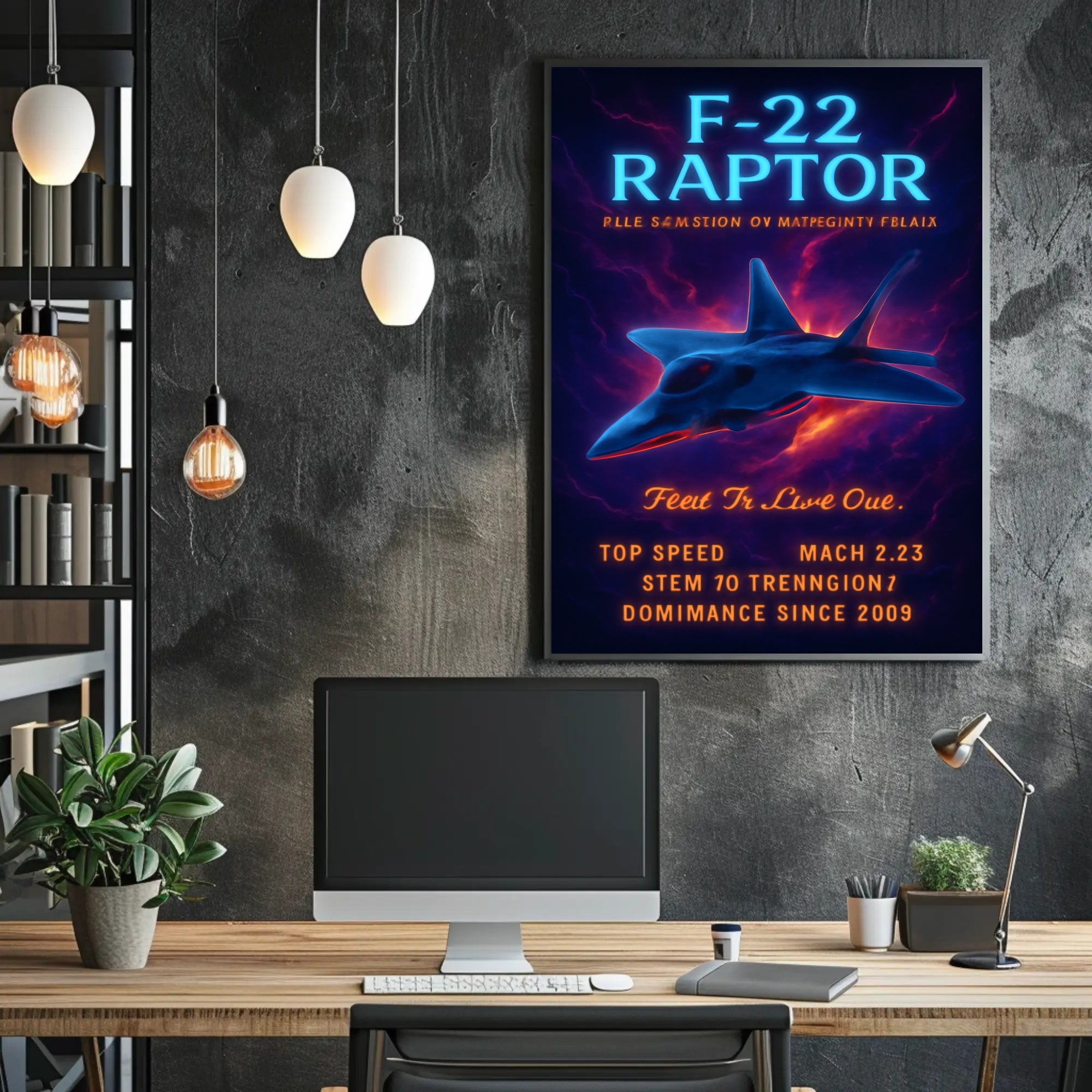 F-22 Raptor in Action: Modern Military Aircraft Poster