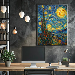 Starry Night Interpretation Poster