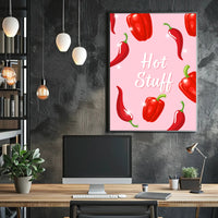 Spicy Peppers Illustration: Abstract Artistic Poster PosterGoat