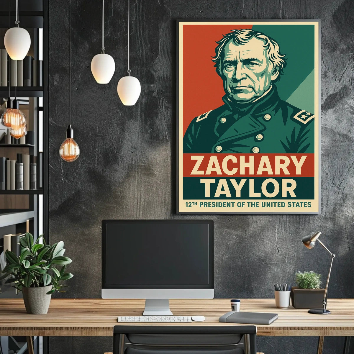 Zachary Taylor Twelfth President Vintage Heritage Portrait Wall Art Decor Museum Quality Poster