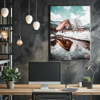 Winter Serenity In A Traditional Village Poster
