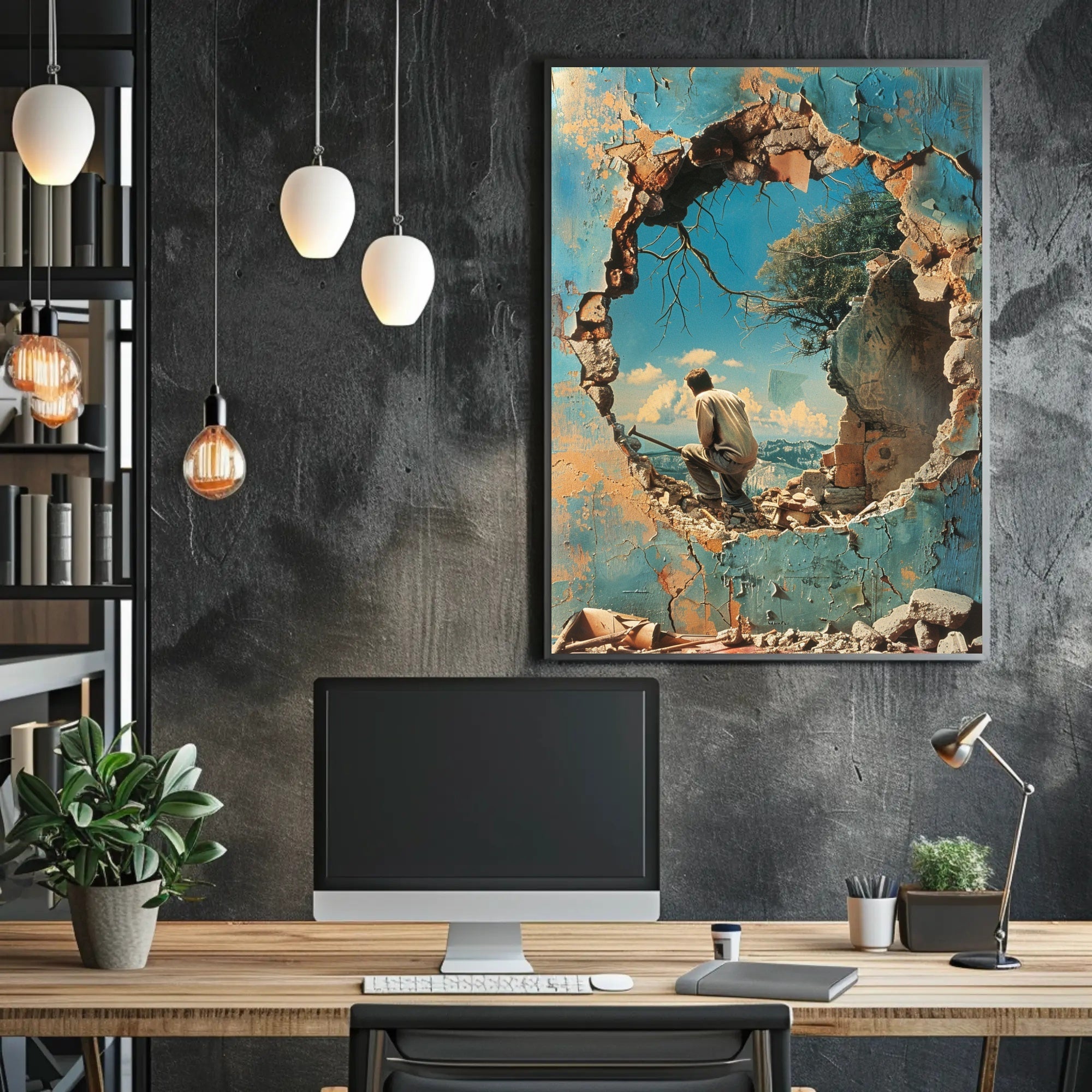 Through The Crumbling Wall Poster Art Print Decor PosterGoat