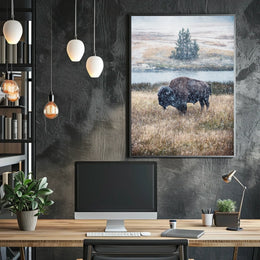 Majestic Bison In Winter Poster