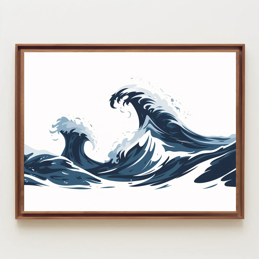 Ocean Waves Art Poster: Modern Meets Vintage