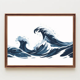 Ocean Waves Art Poster: Modern Meets Vintage