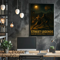 Harlem Basketball Classics: Gritty Urban Sports Poster