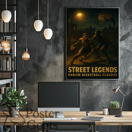 Harlem Basketball Classics: Gritty Urban Sports Poster