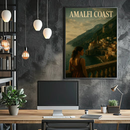 Amalfi Coast Poster Wall Art Coastal Decor 18x24 Premium