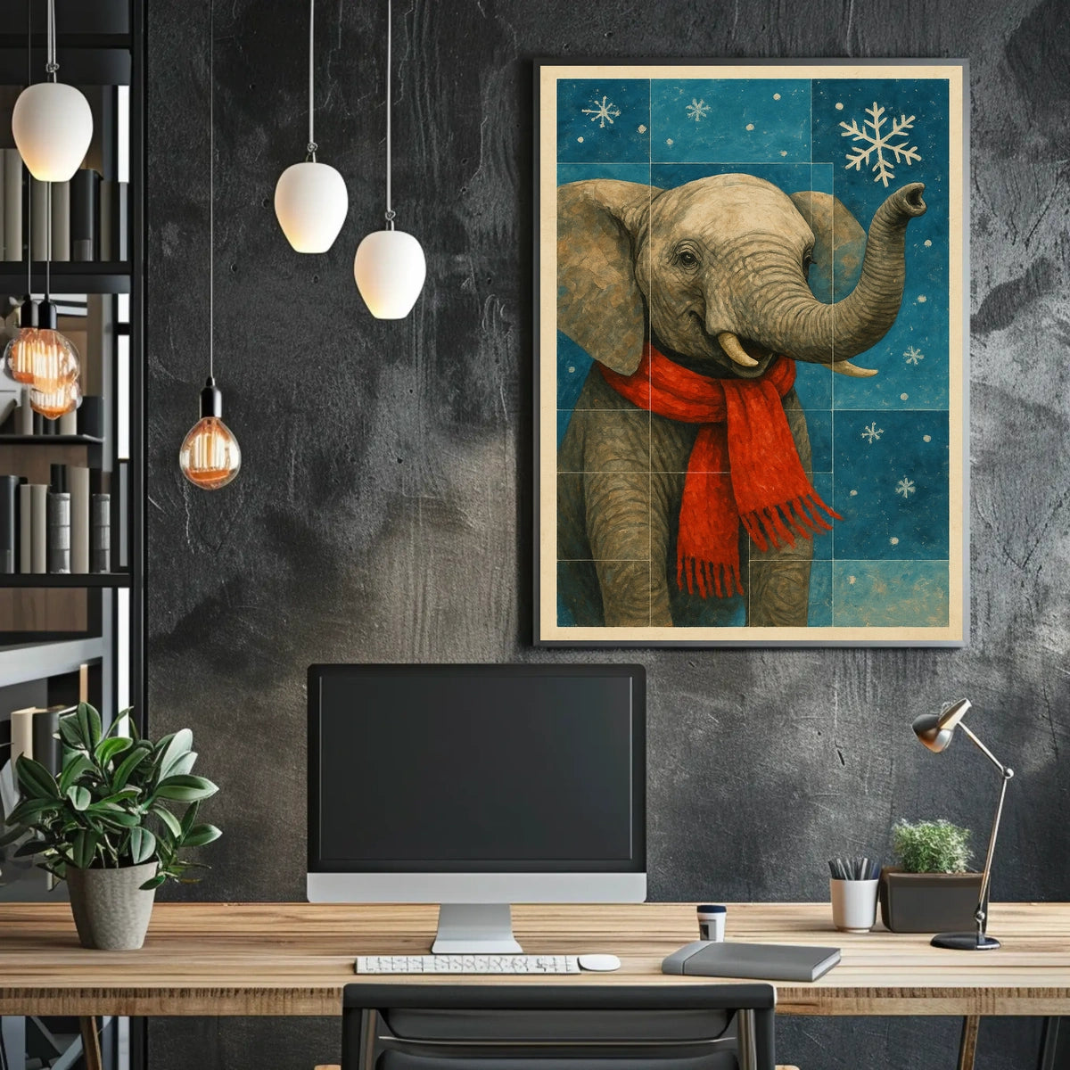 Winter Elephant Poster