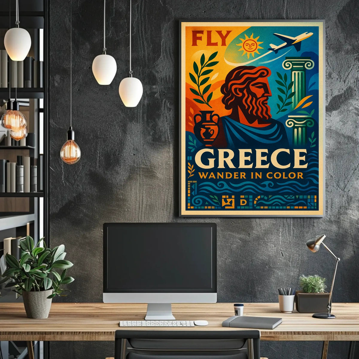 Fly To Greece Wander In Color Poster