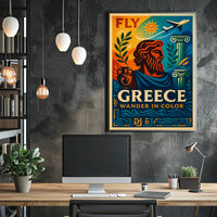 Fly To Greece Wander In Color Poster