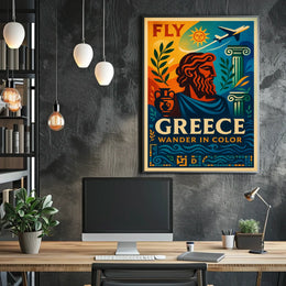 Fly To Greece Wander In Color Poster