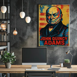John Quincy Adams 6th President of the United States Street Art Mashup Poster
